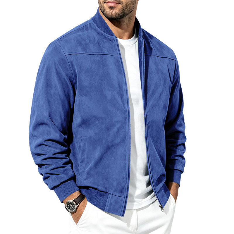 Men's Suede Bomber Jacket