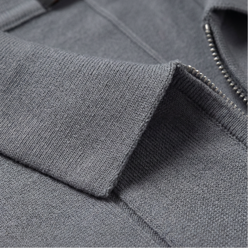 Grey Torino quarter-zip polo product detail