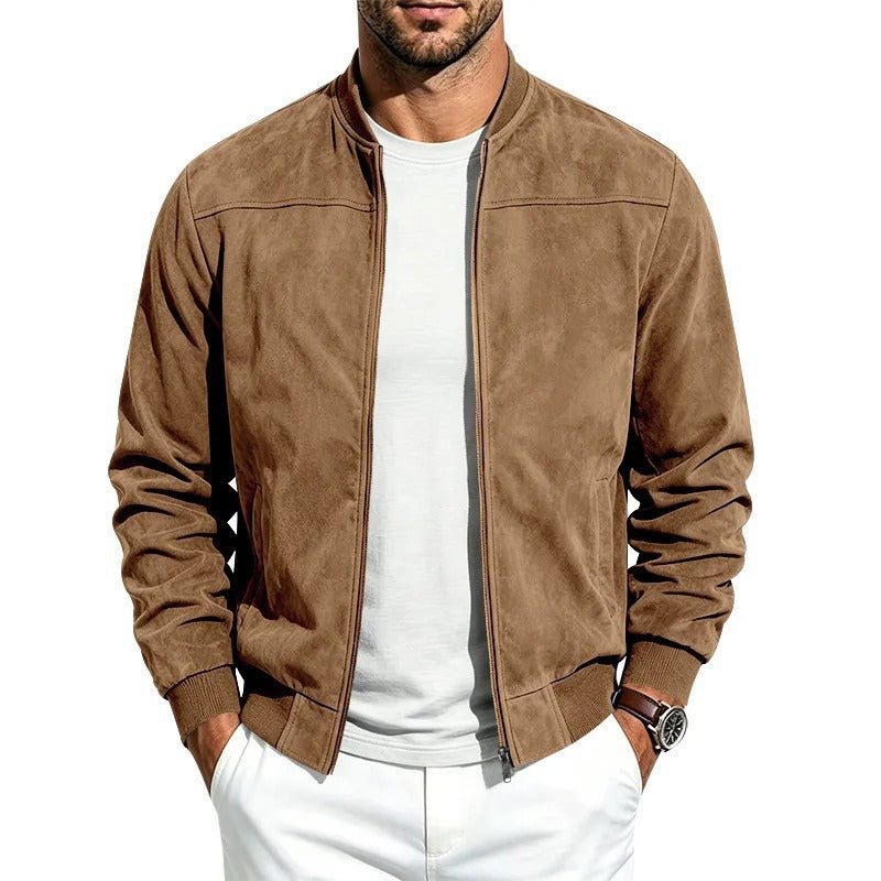 Men's Suede Bomber Jacket