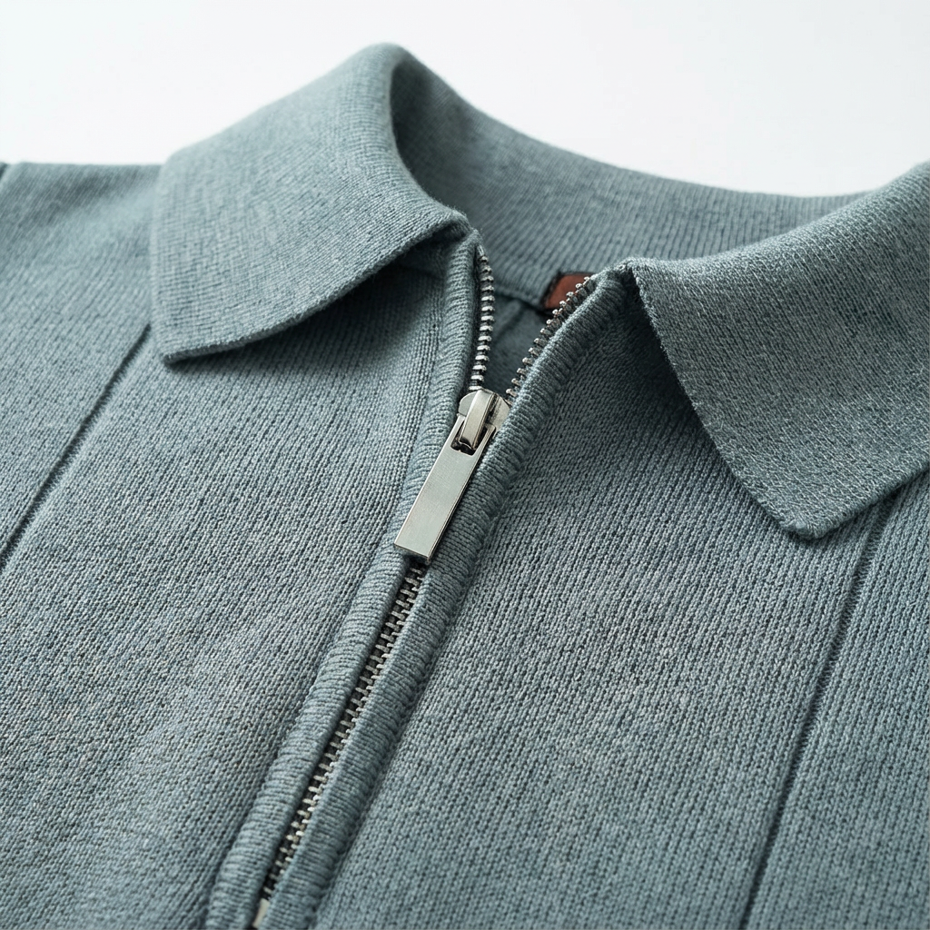 Seafoam Green Torino quarter-zip polo product detail