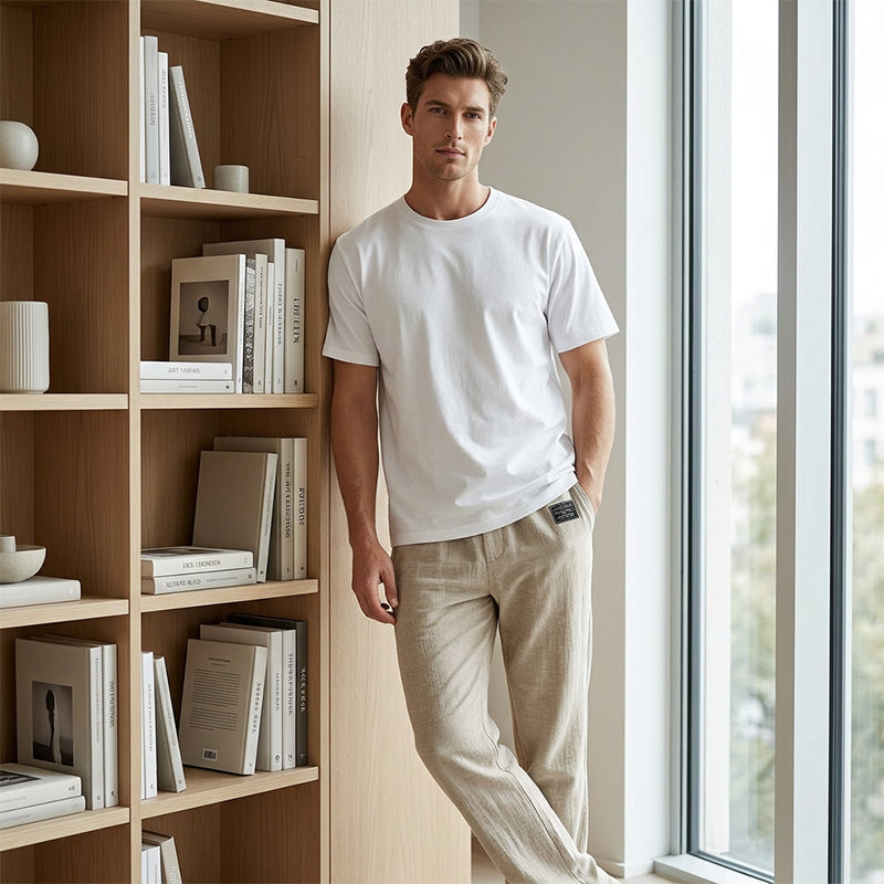 Men's breathable straight-leg trousers - product view 3
