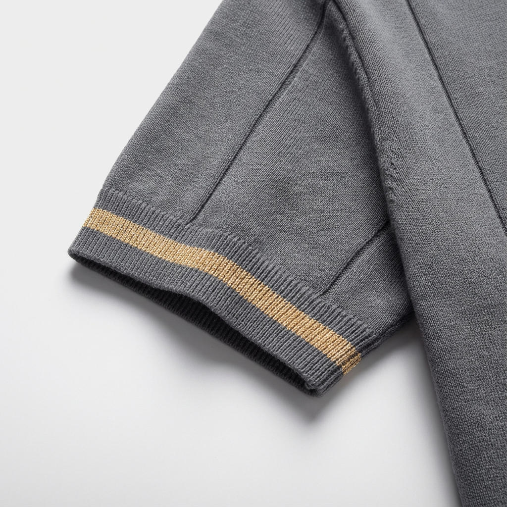 Grey Torino quarter-zip polo product detail