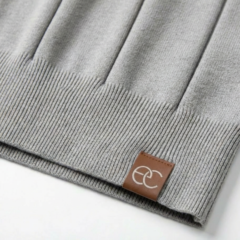 Light Grey Torino quarter-zip polo product detail
