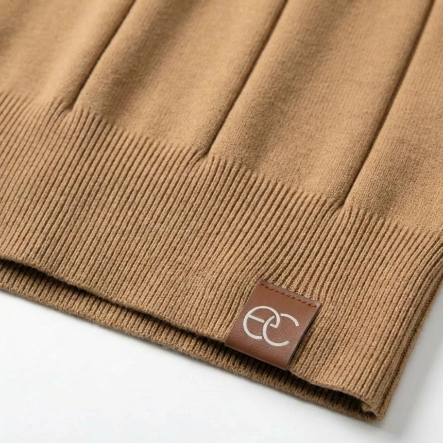 Mocha Torino quarter-zip polo product detail