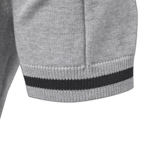 Light Grey Torino quarter-zip polo sleeve and fabric detail