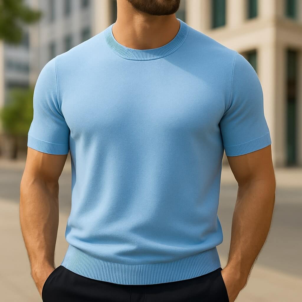 Blue Auro Cashmere T-Shirt
