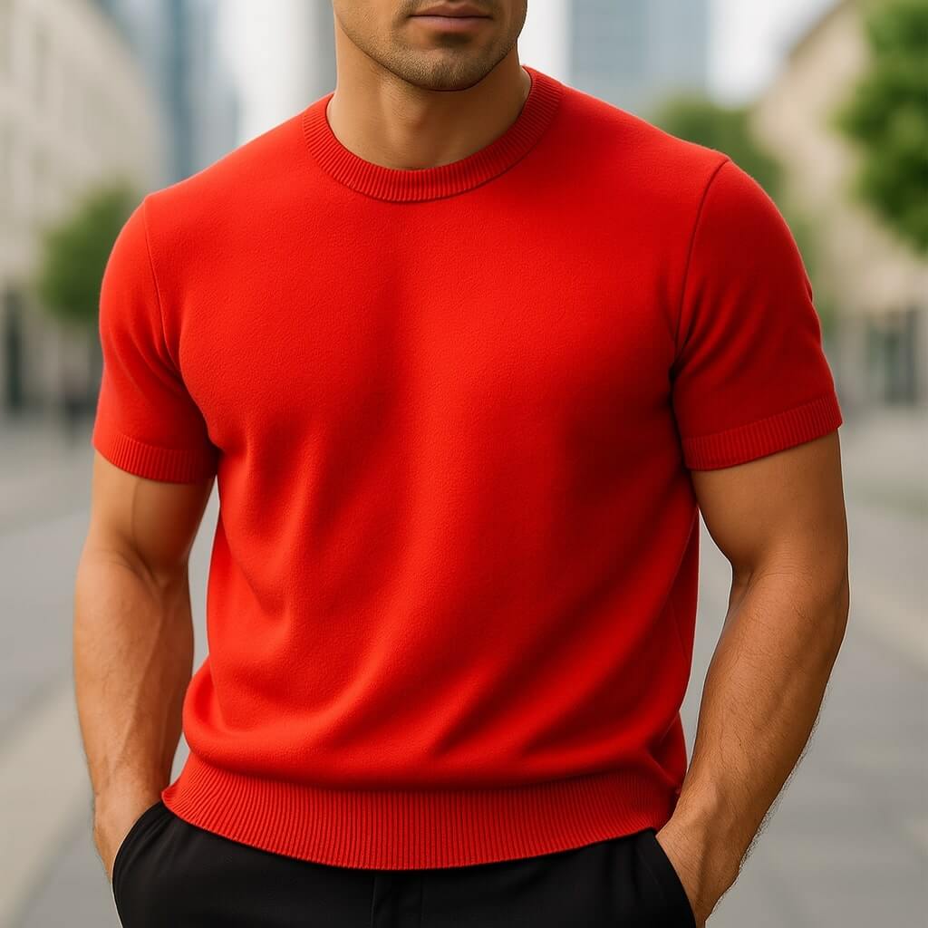 Red Auro Cashmere T-Shirt