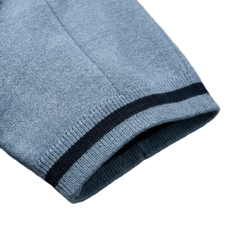Light Blue Torino quarter-zip polo product detail
