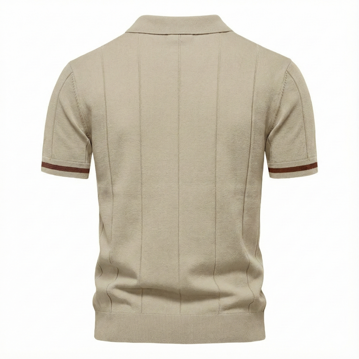 Beige Torino quarter-zip polo back view