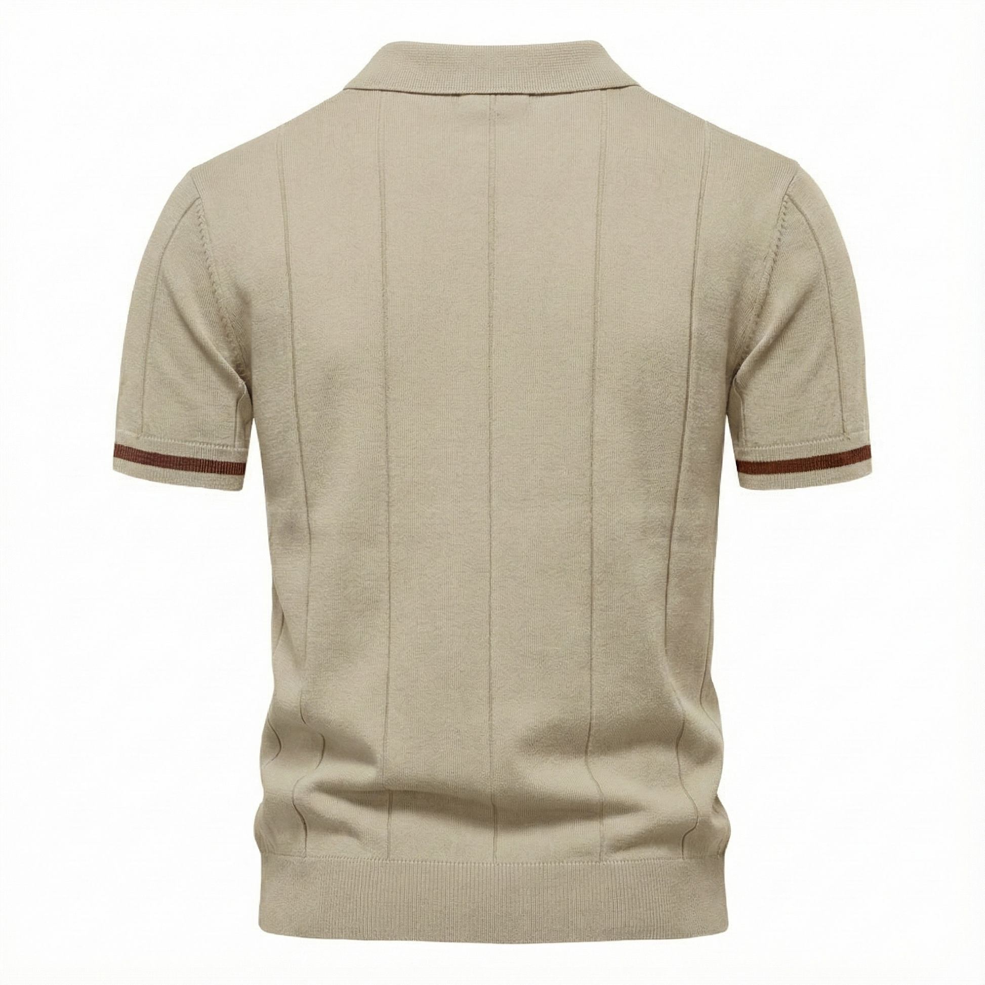 Beige Torino quarter-zip polo back view