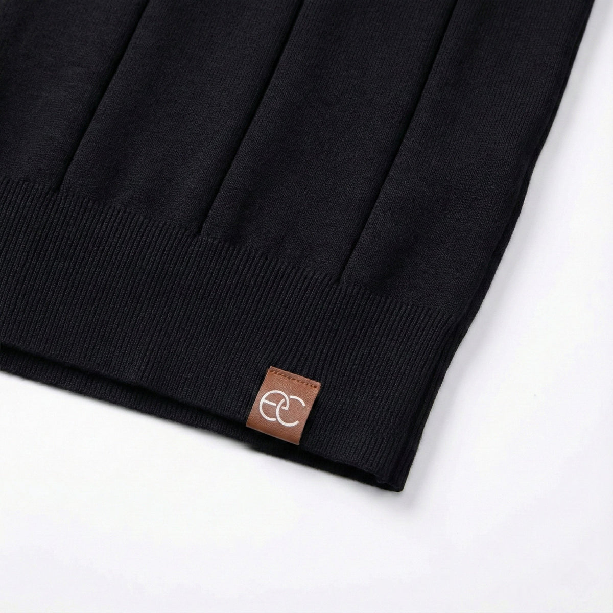 Black Torino quarter-zip polo inside label detail