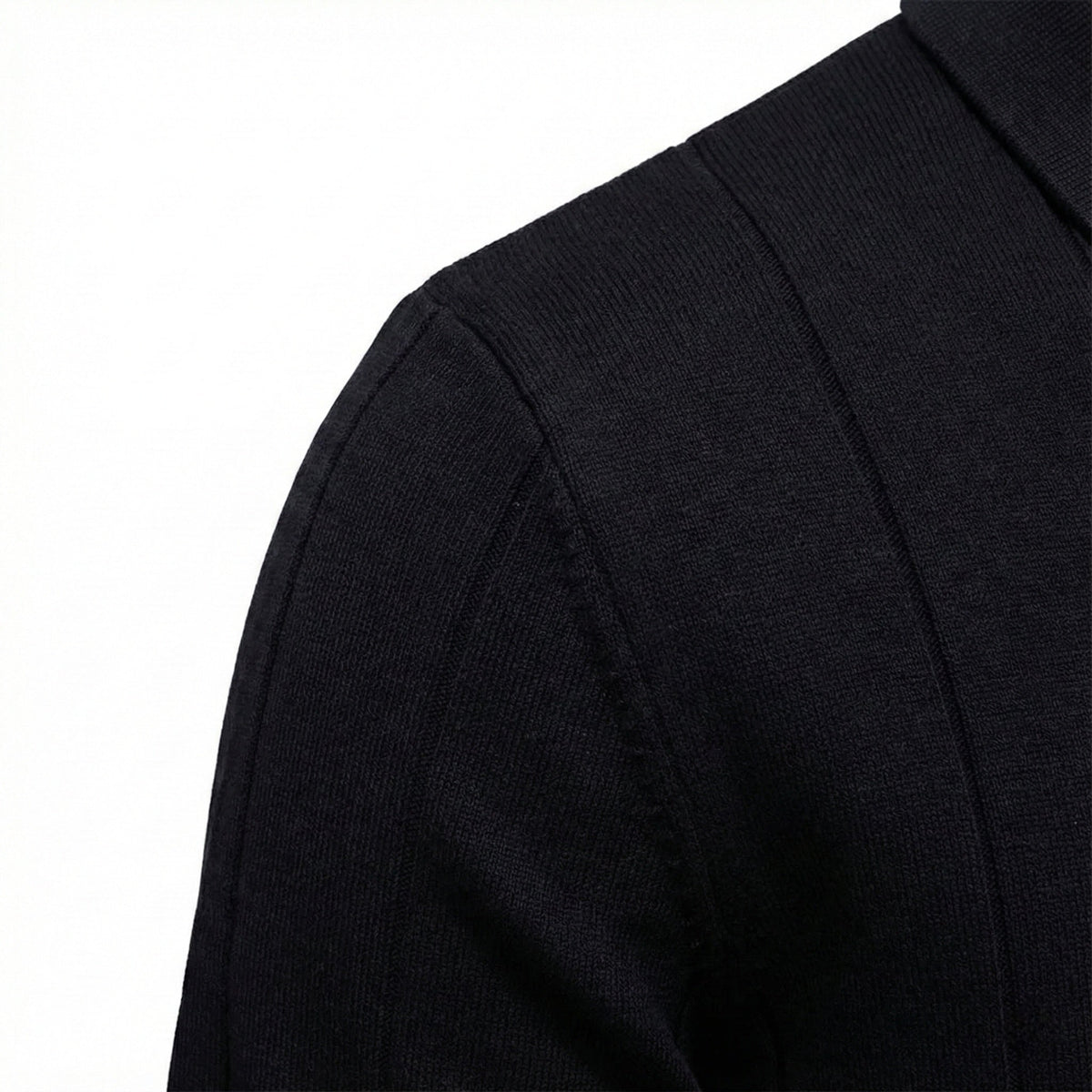 Black Torino quarter-zip polo shoulder detail