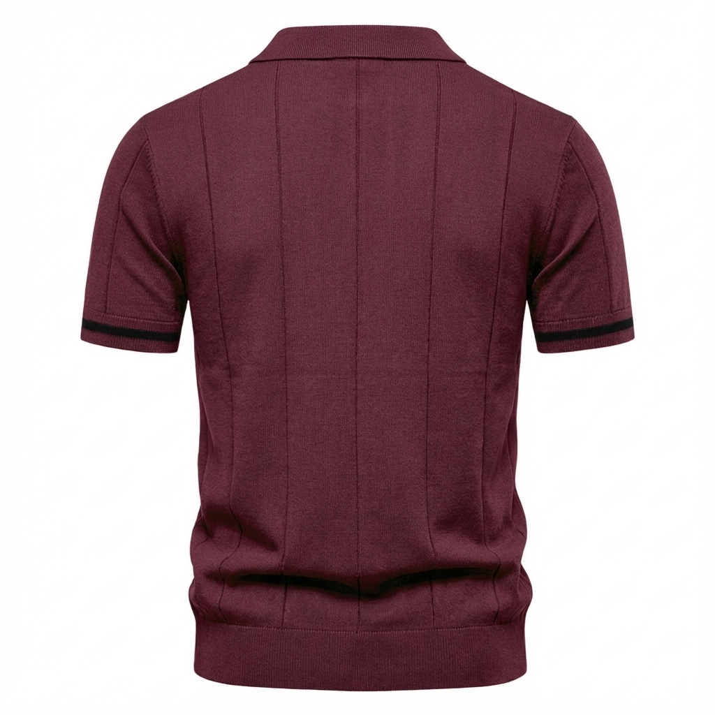 Burgundy Torino quarter-zip polo back view