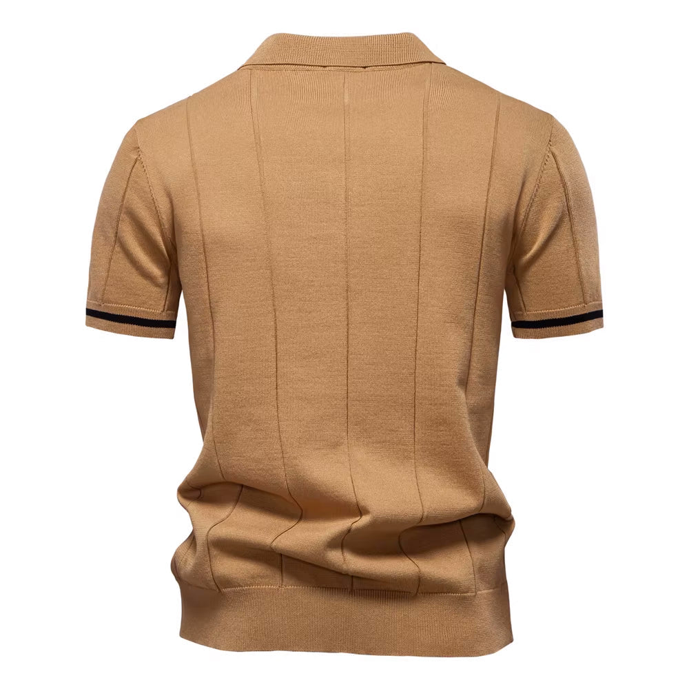 Mocha Torino quarter-zip polo back view