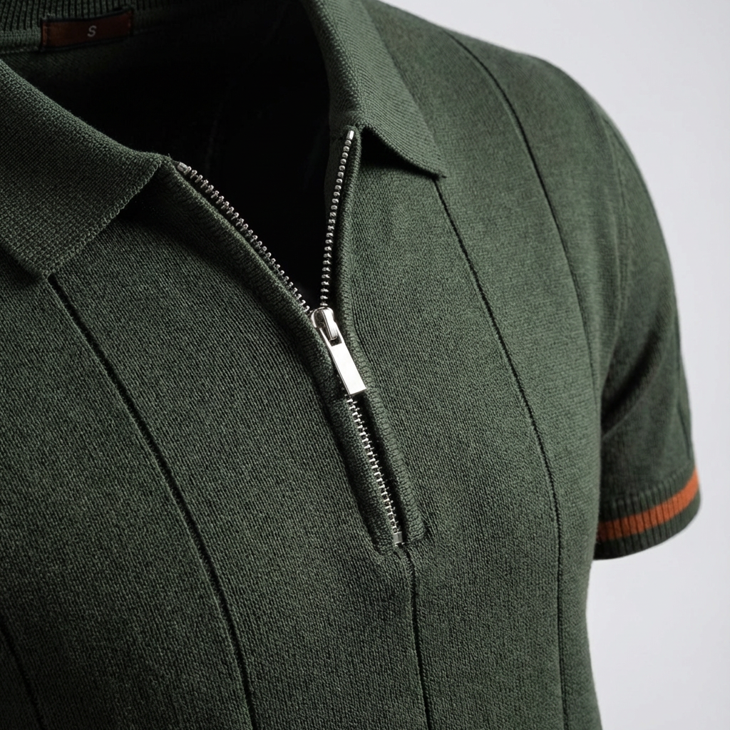 Dark Pine Torino quarter-zip polo product detail