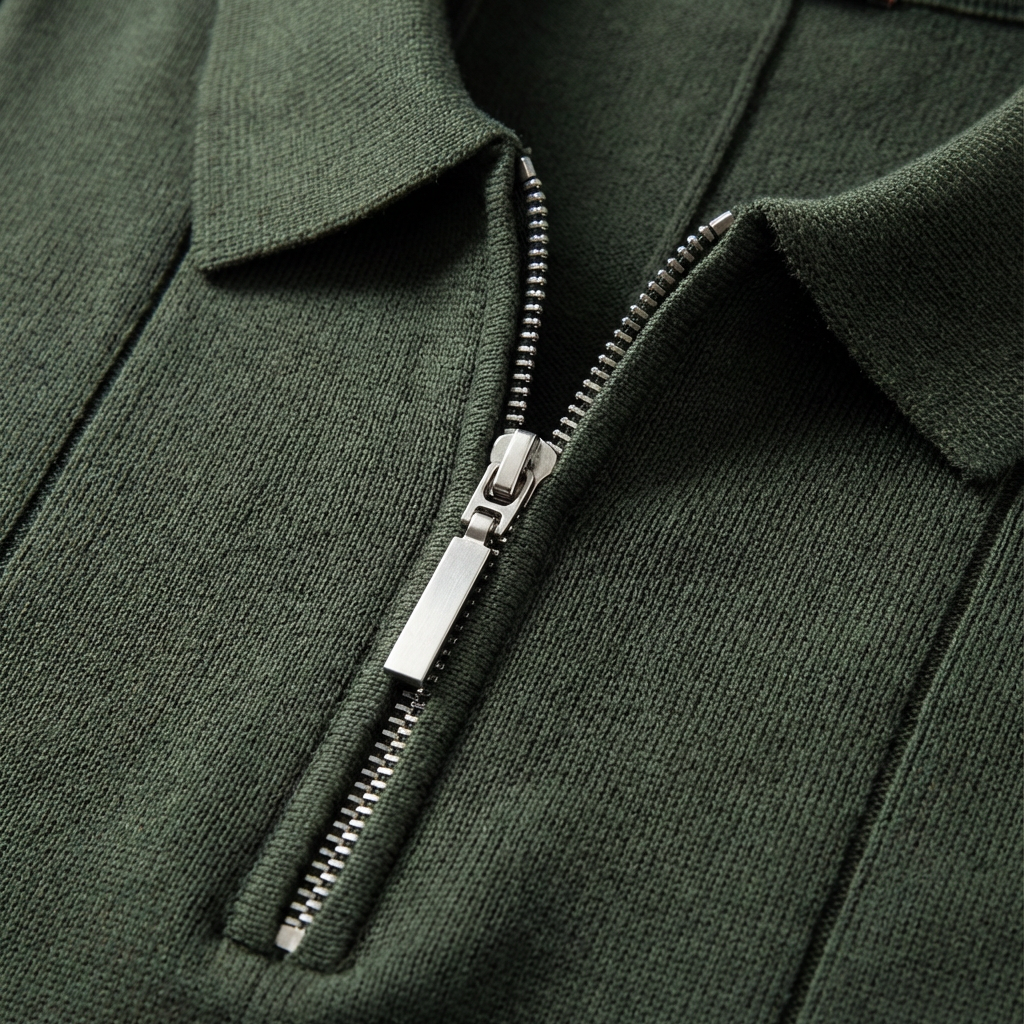 Dark Pine Torino quarter-zip polo quarter-zip collar detail