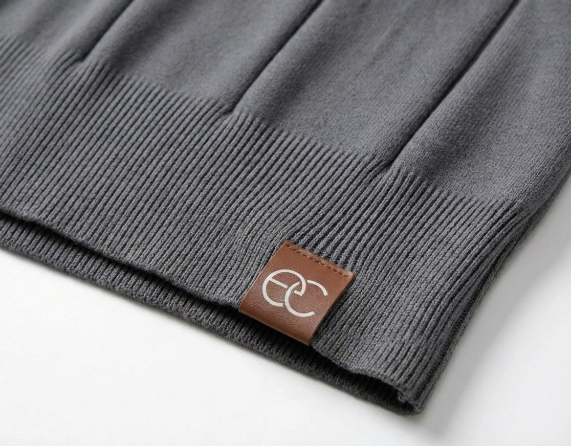 Grey Torino quarter-zip polo product detail
