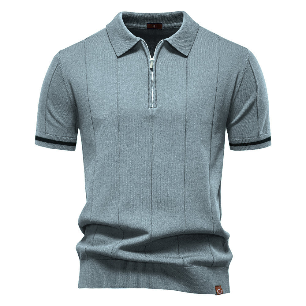 Seafoam Green Torino quarter-zip polo front view