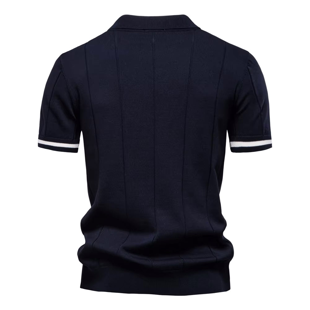 Navy Torino quarter-zip polo back view