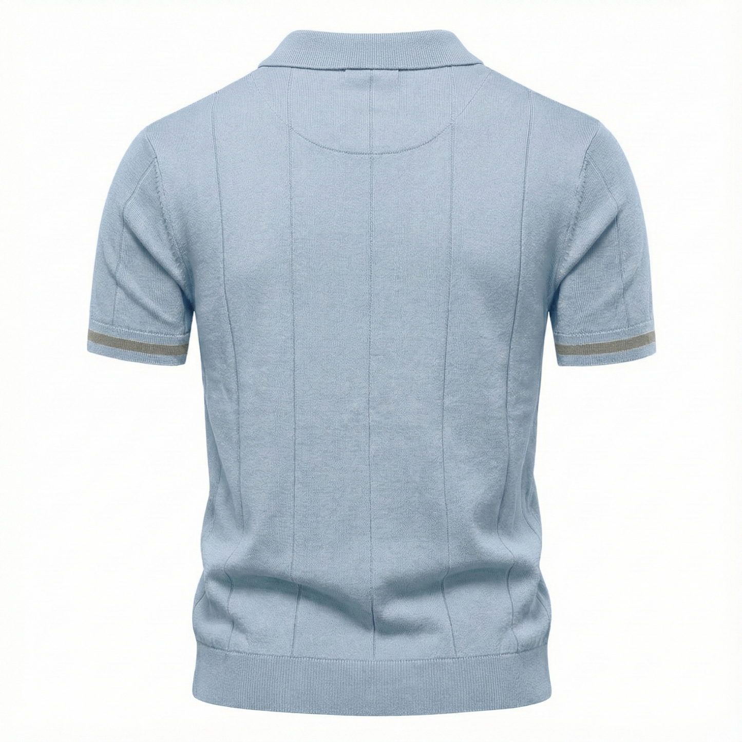 Pastel Blue Torino quarter-zip polo back view