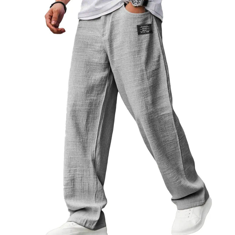 Men's breathable straight-leg trousers - Gray