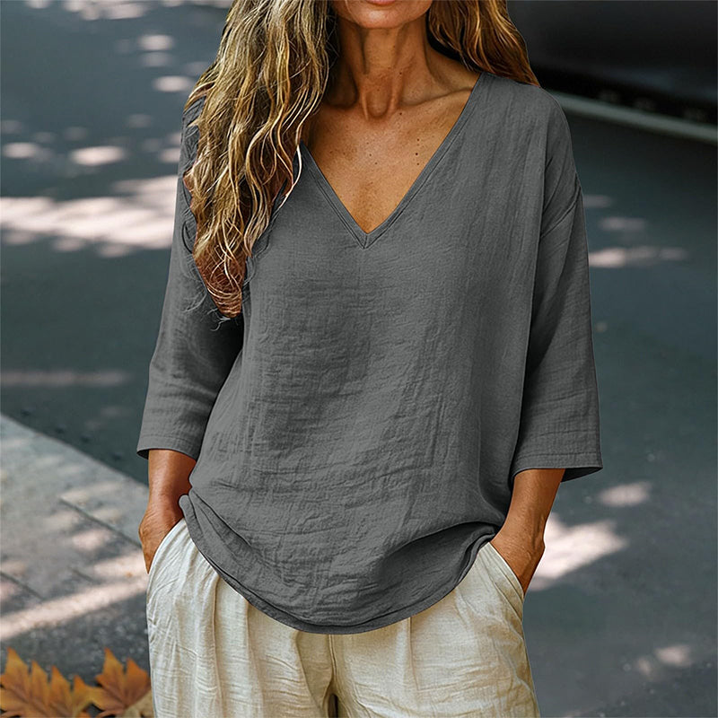 Women's V-neck 3/4 sleeve blouse product image 1