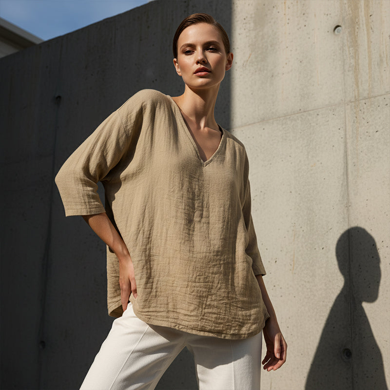 Women's V-neck 3/4 sleeve blouse product image 11