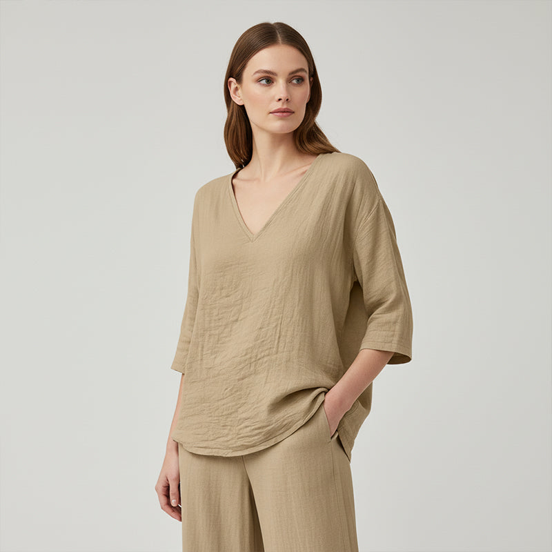Women's V-neck 3/4 sleeve blouse product image 12