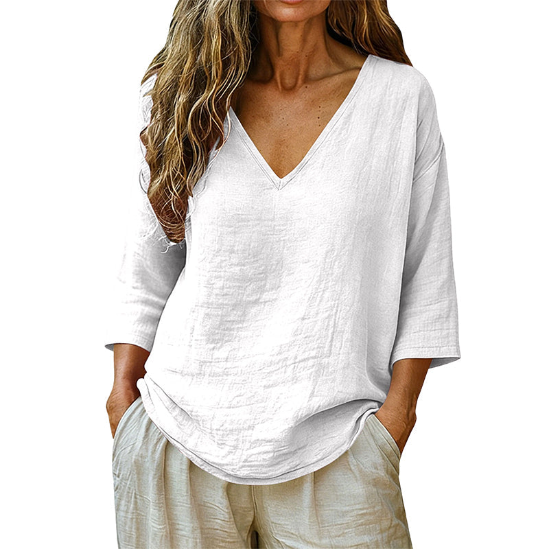 Women's V-neck 3/4 sleeve blouse product image 8