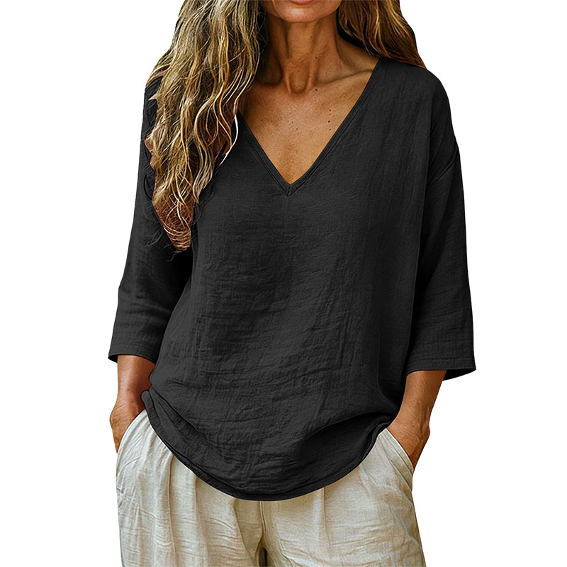 Women's V-neck 3/4 sleeve blouse product image 9