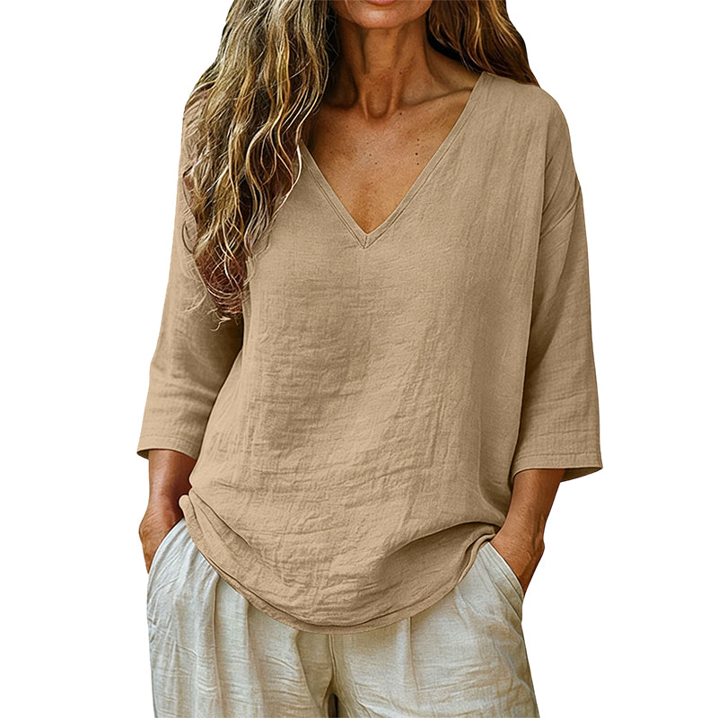 Women's V-neck 3/4 sleeve blouse product image 2