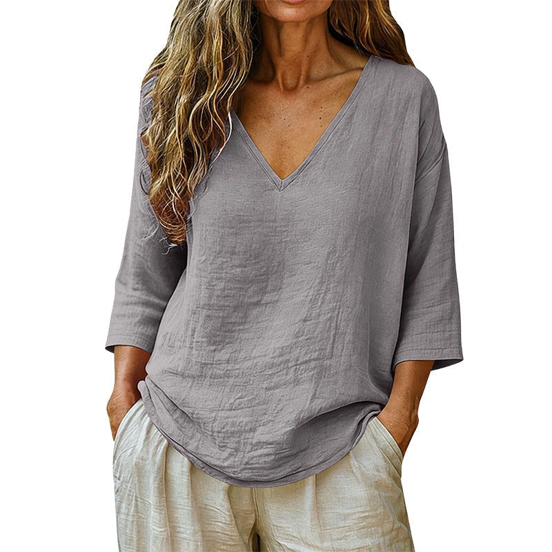 Women's V-neck 3/4 sleeve blouse product image 6