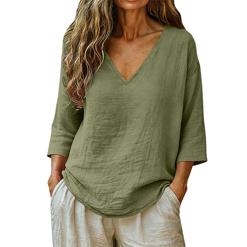 Women's V-neck 3/4 sleeve blouse product image 5
