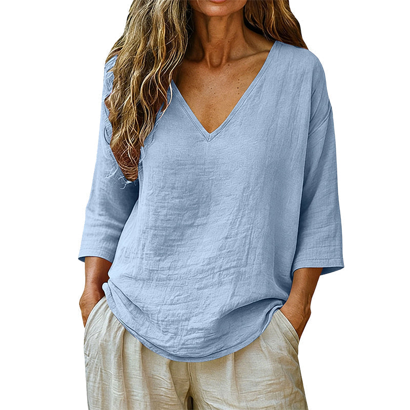 Women's V-neck 3/4 sleeve blouse product image 4