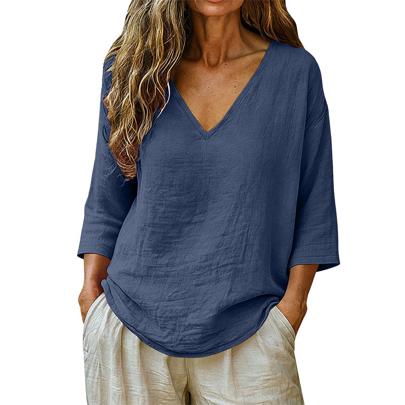 Women's V-neck 3/4 sleeve blouse product image 3