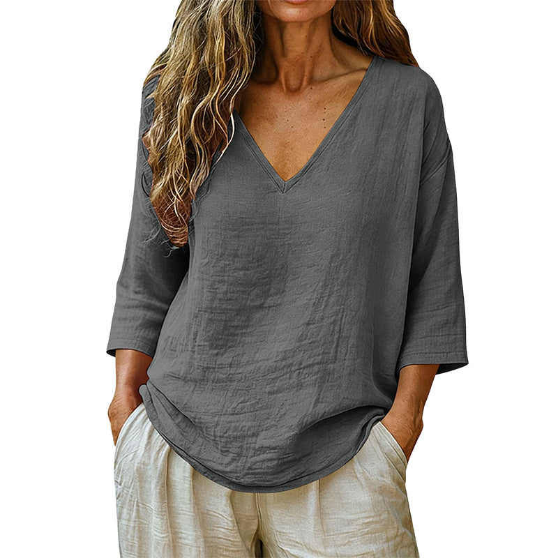 Women's V-neck 3/4 sleeve blouse product image 7