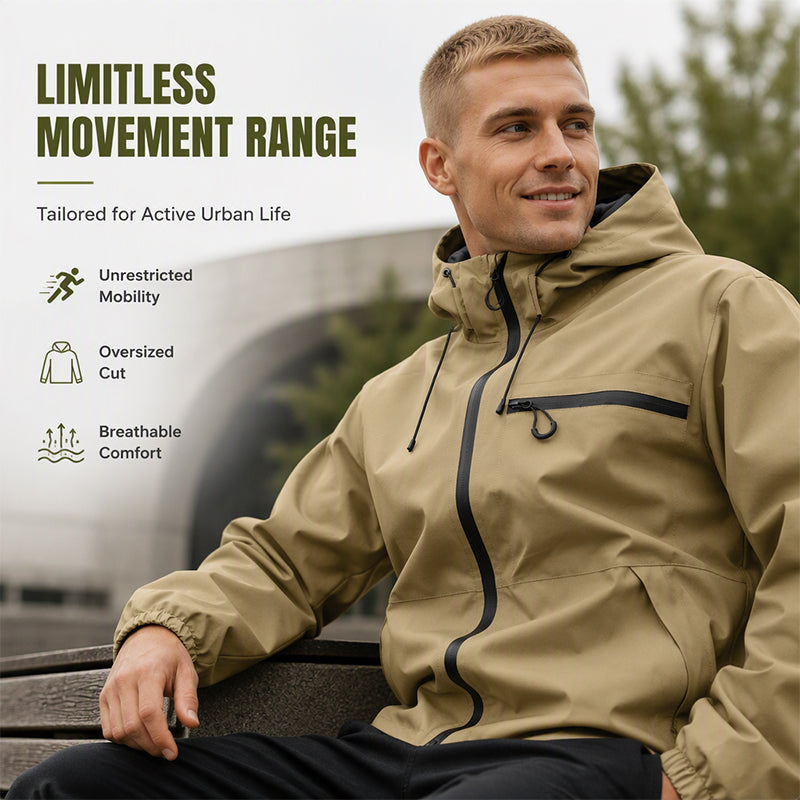 Men's urban waterproof hooded jacket – product view 2