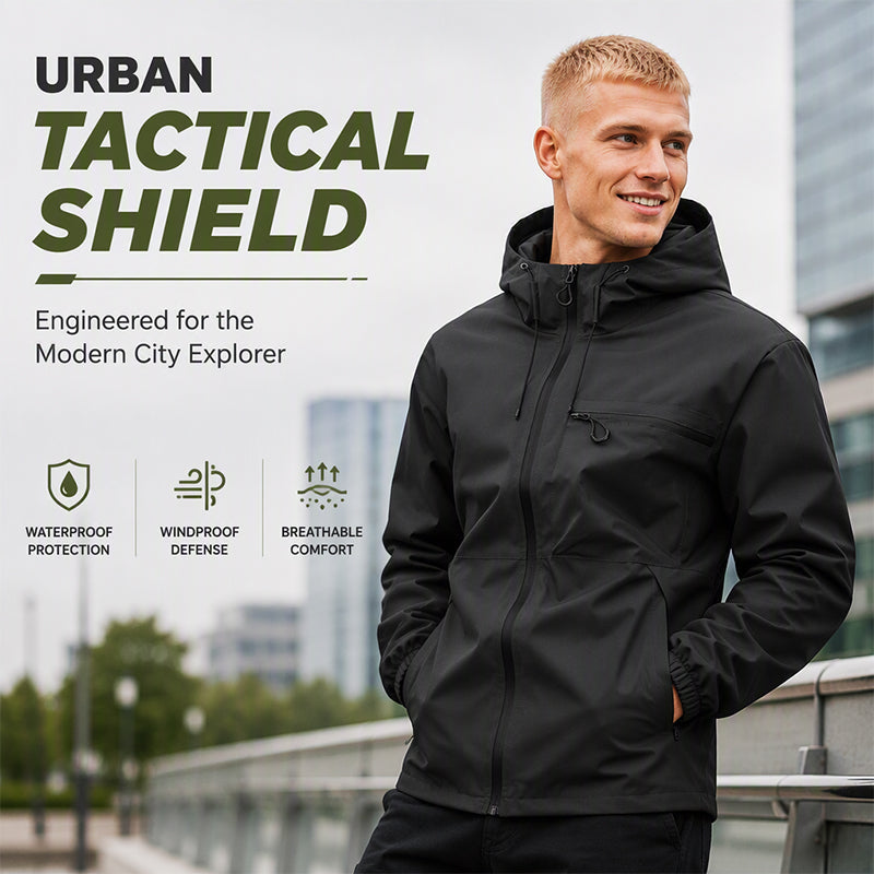 Men's urban waterproof hooded jacket
