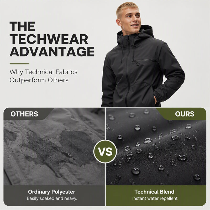 Men's urban waterproof hooded jacket – product view 4