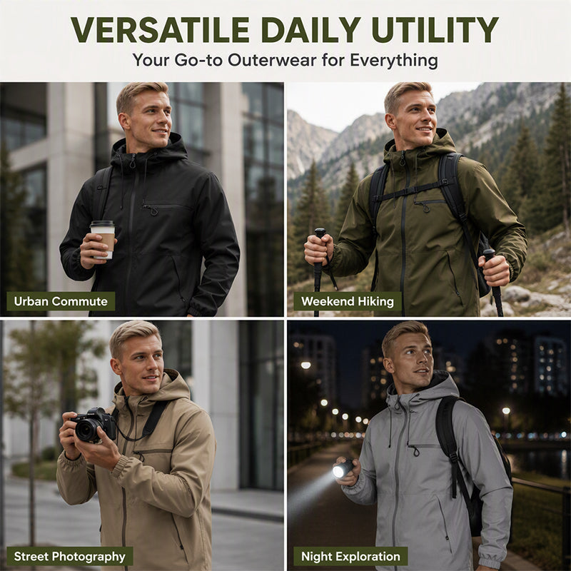 Men's urban waterproof hooded jacket – product view 6