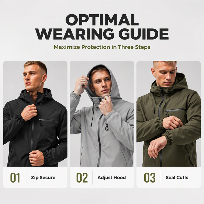 Men's urban waterproof hooded jacket – product view 7