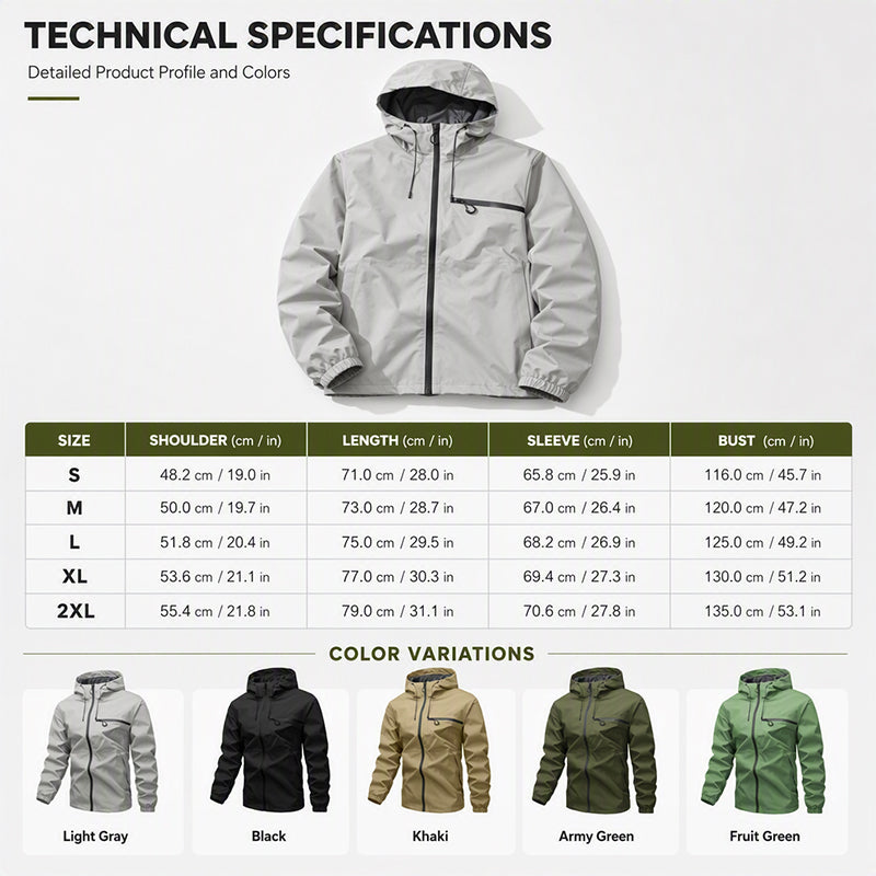 Men's urban waterproof hooded jacket – product view 8