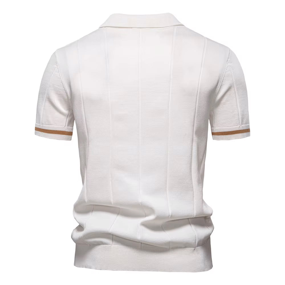 White Torino quarter-zip polo back view