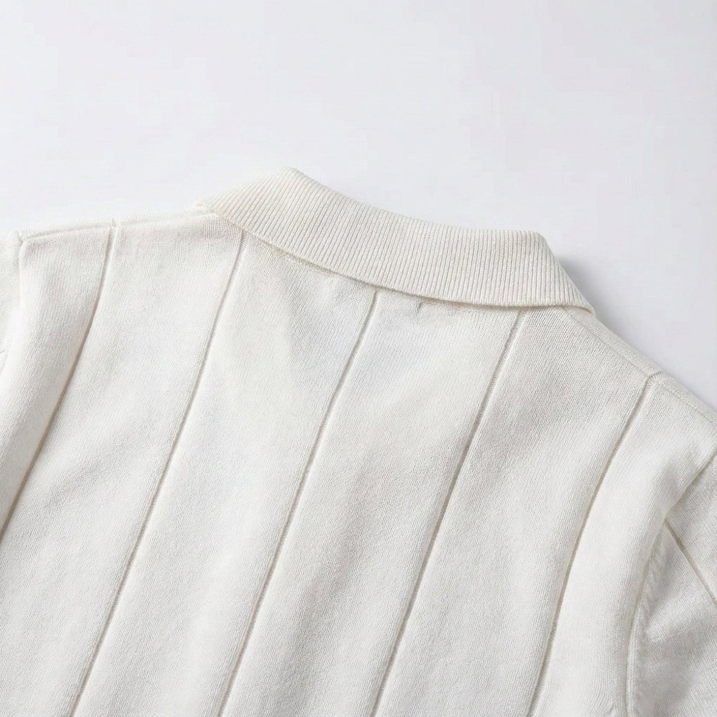 White Torino quarter-zip polo back view