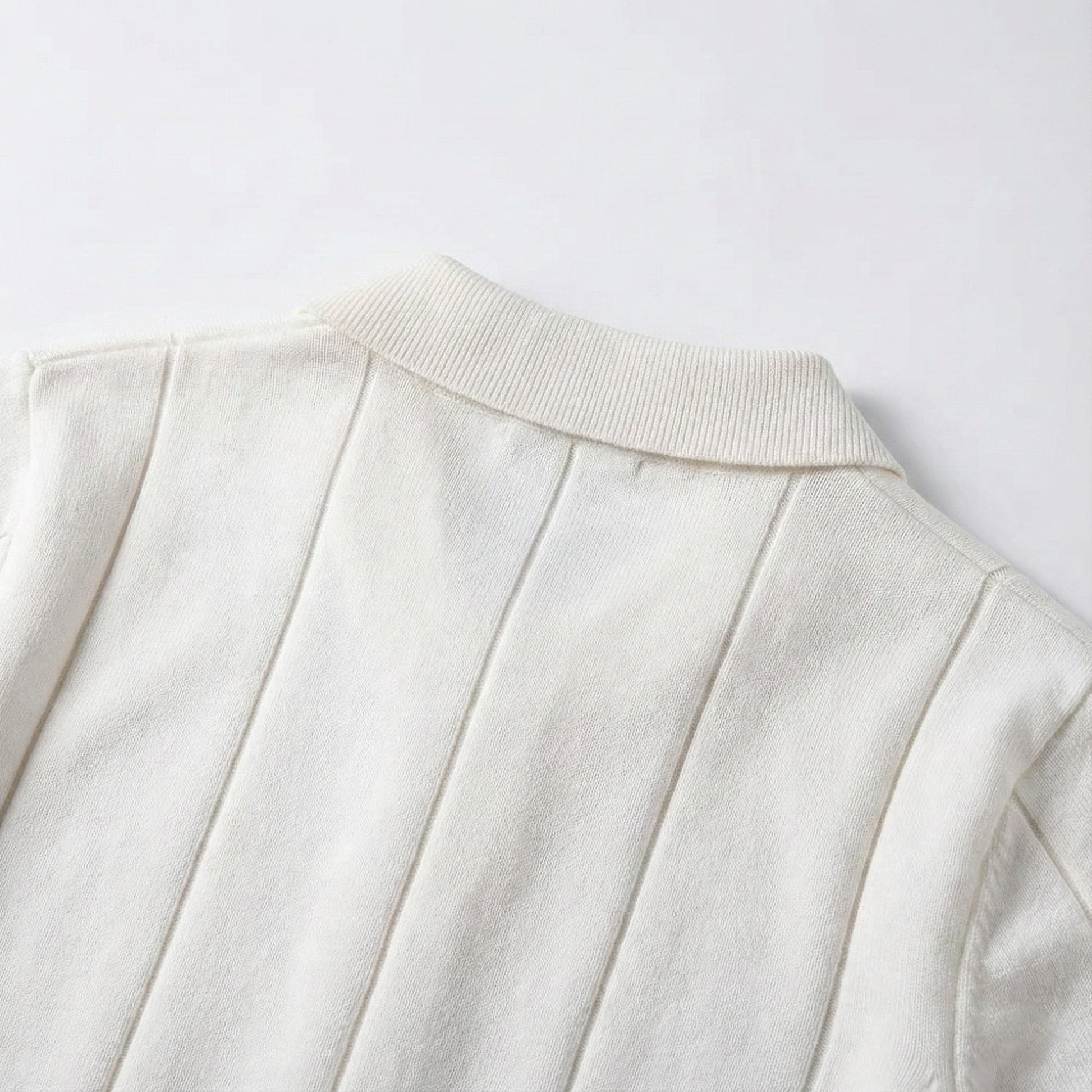 White Torino quarter-zip polo back view