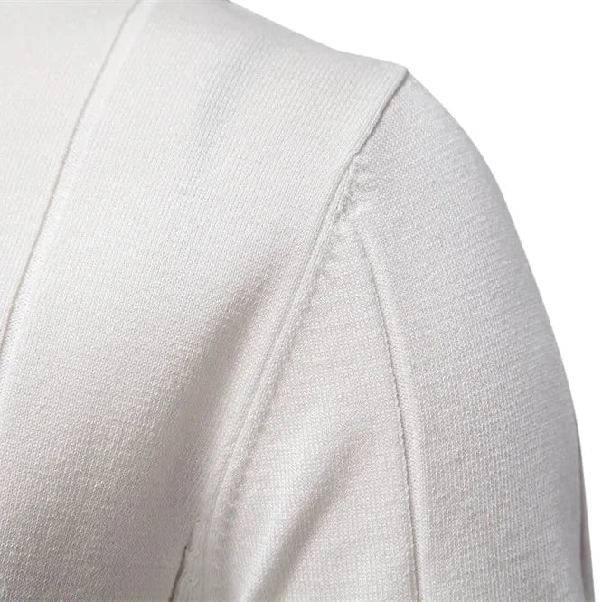 White Torino quarter-zip polo shoulder detail